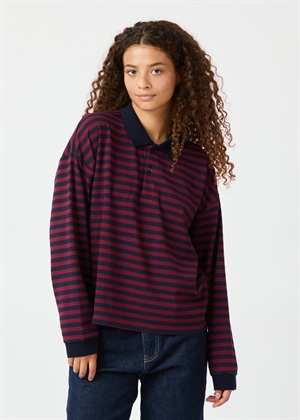  Sara wide stripe polo bluse Navy Neo Noir 